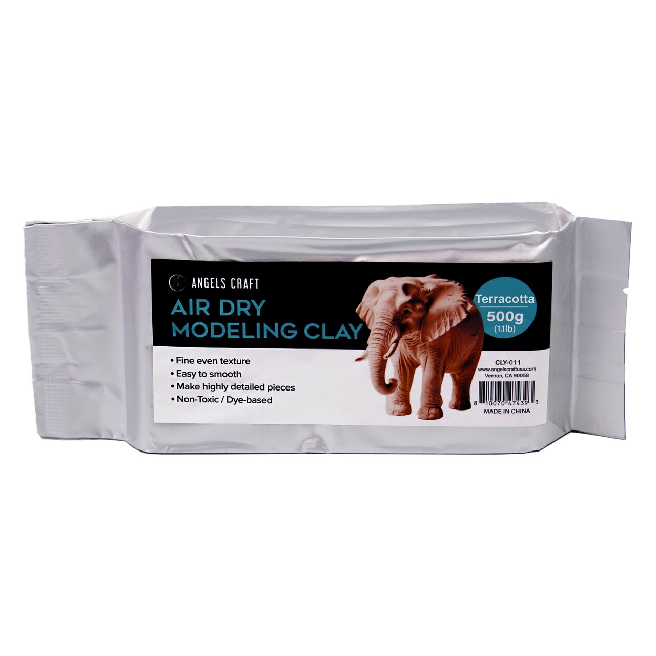 Angels Craft Air Dry Modeling Clay - Terracotta Color 500g (1 lb.)